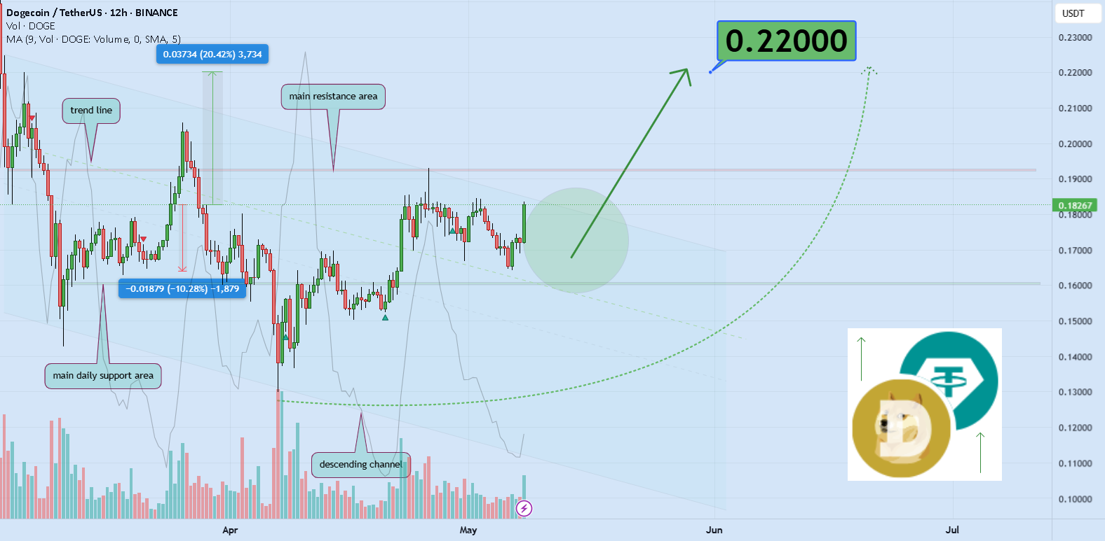 آیا DOGE آماده است که 20٪ ارزشش را به سمت 0.22 دلار افزایش دهد؟