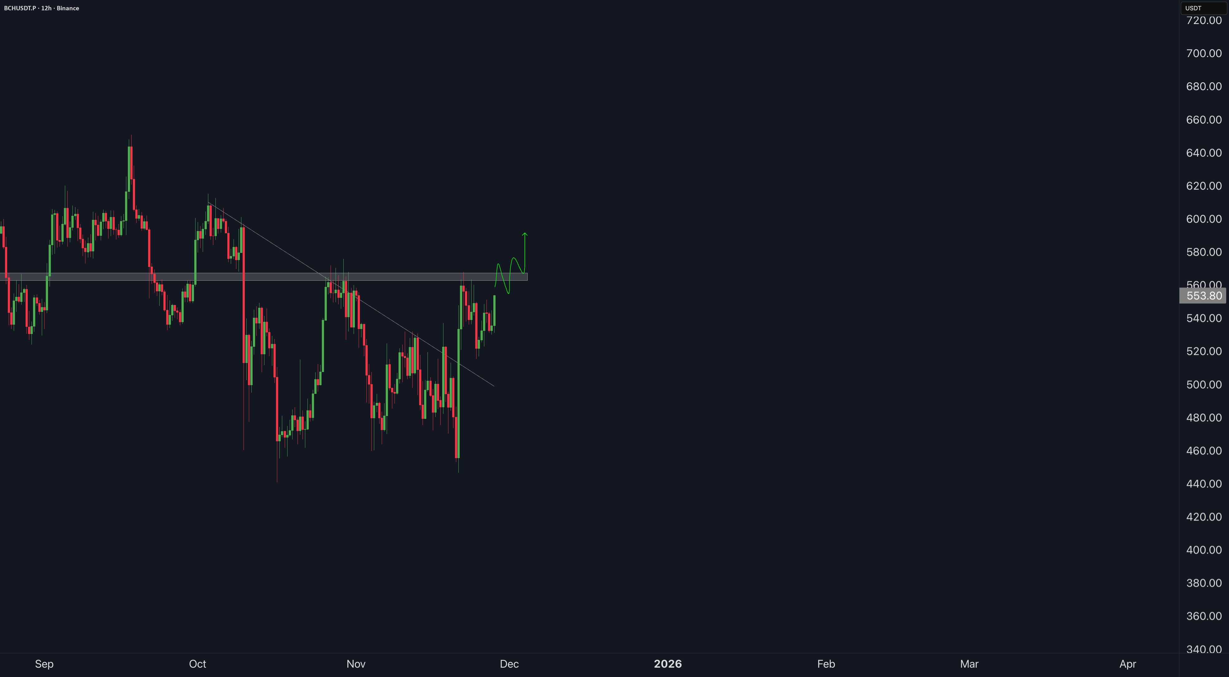 اگر $570 را بپردازد، بلند مدت $BCH را بخرید.