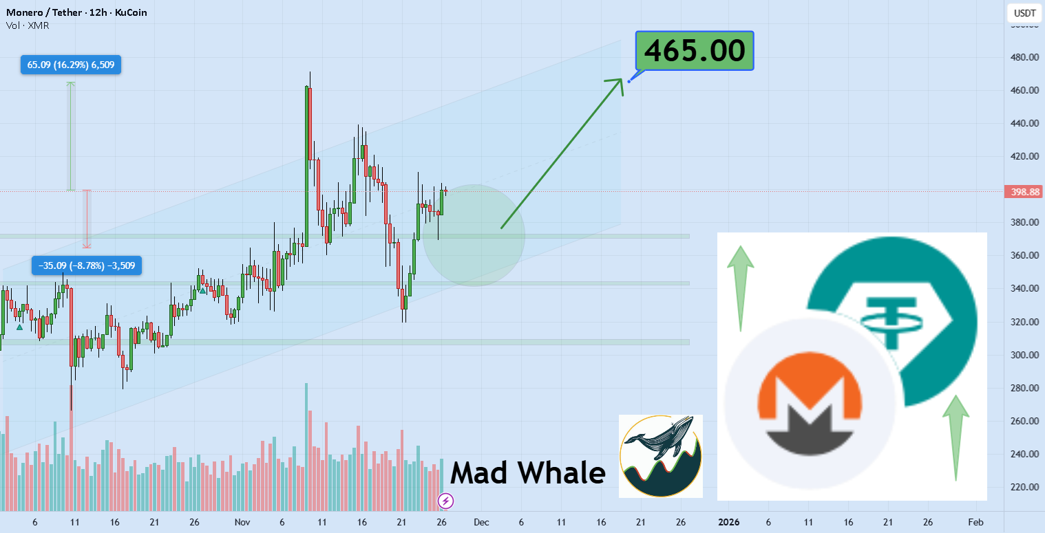 XMR آماده برای دوباره پرش کردن است، با 16٪ افزایش به سوی 465 دلار.